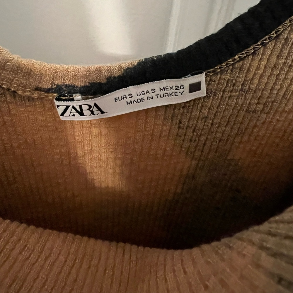 Zara Black and Tan Tie-Dye Midi Dress - Picture 2 of 8
